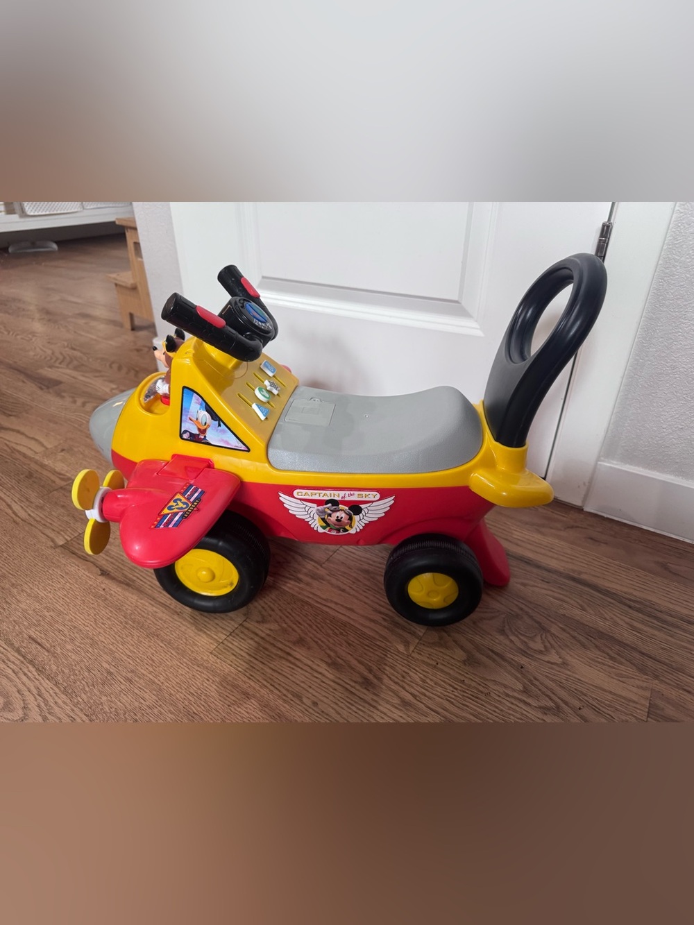 Disney Mickey Mouse Captain of the Sky Ride-On Toy - Red & Yellow